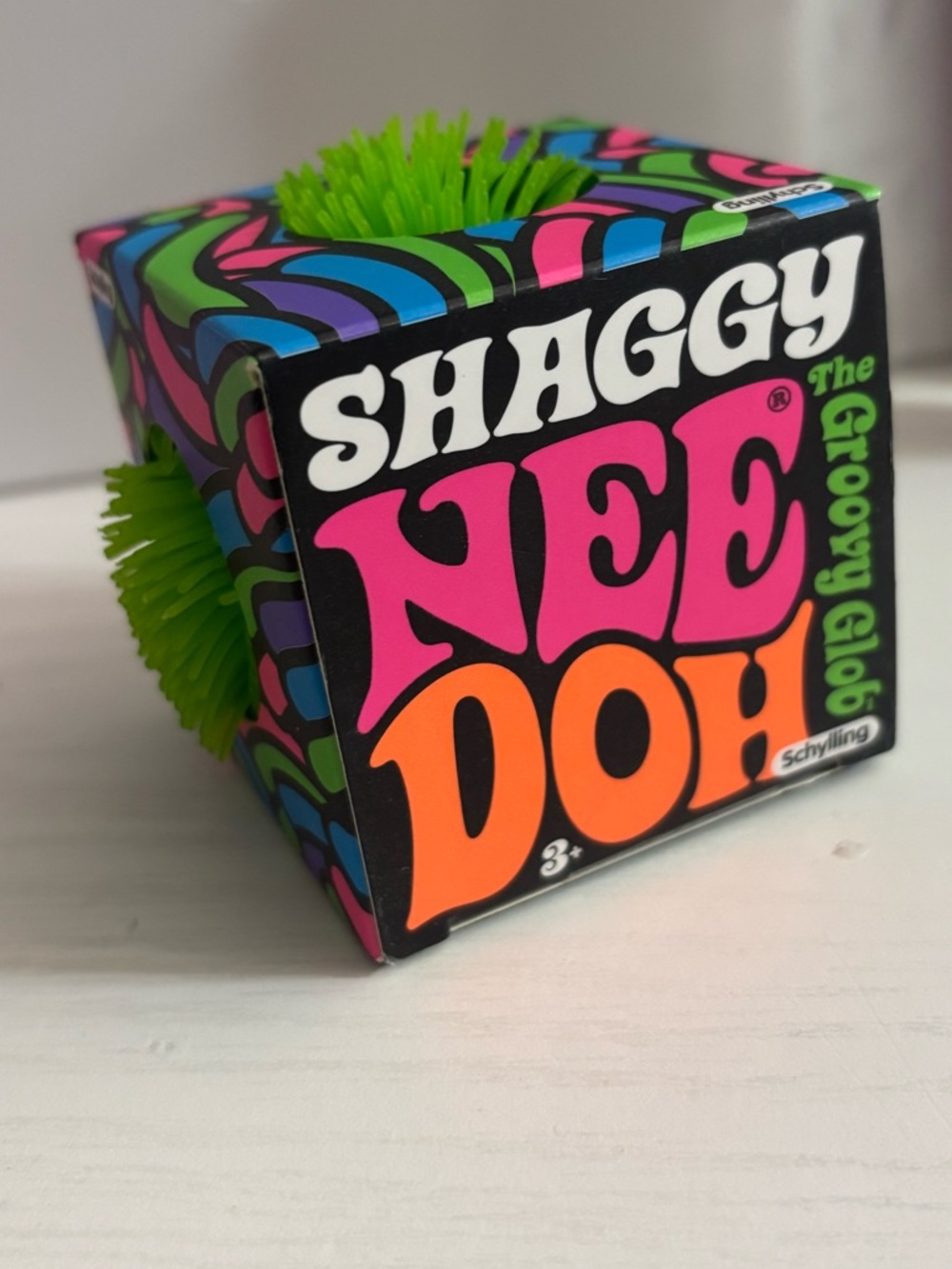 Shaggy Nee Doh Groovy Glob Toy - Neon Green Spiky Squish
